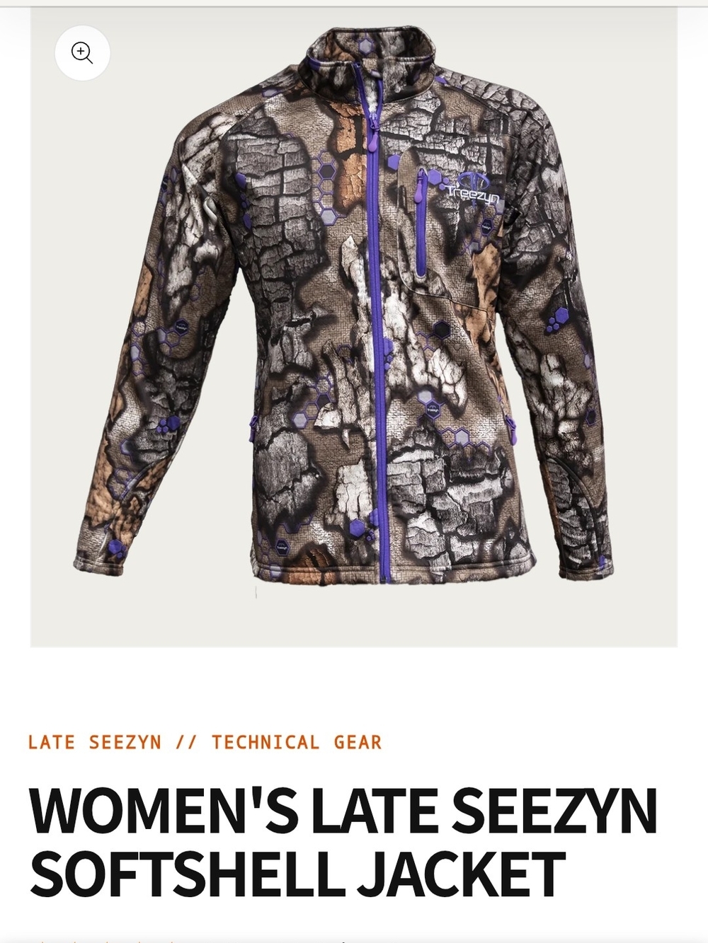 Women's Treezyn Camouflage Softshell Jacket And Pants in Brown & Purple Accent